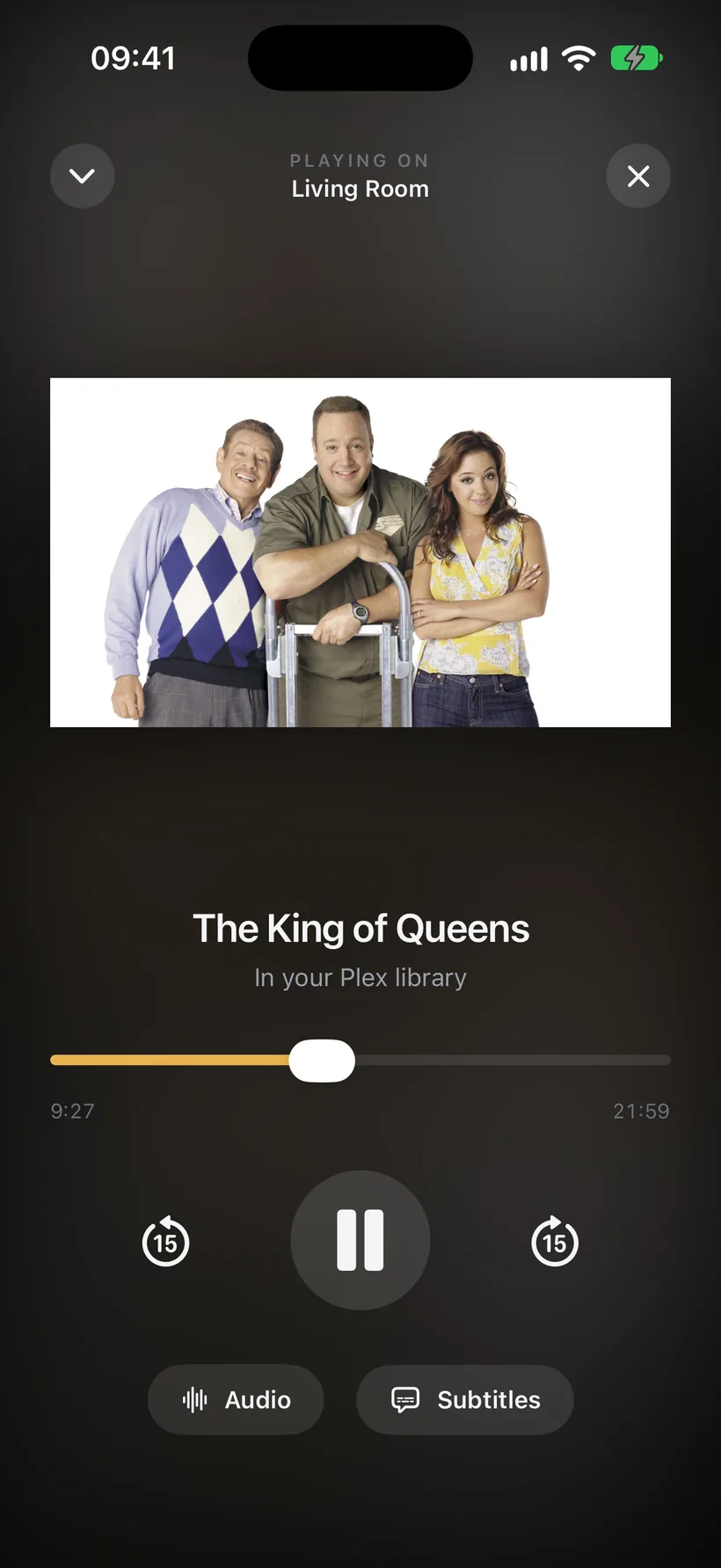 The iPhone acting as the remote for the Apple TV