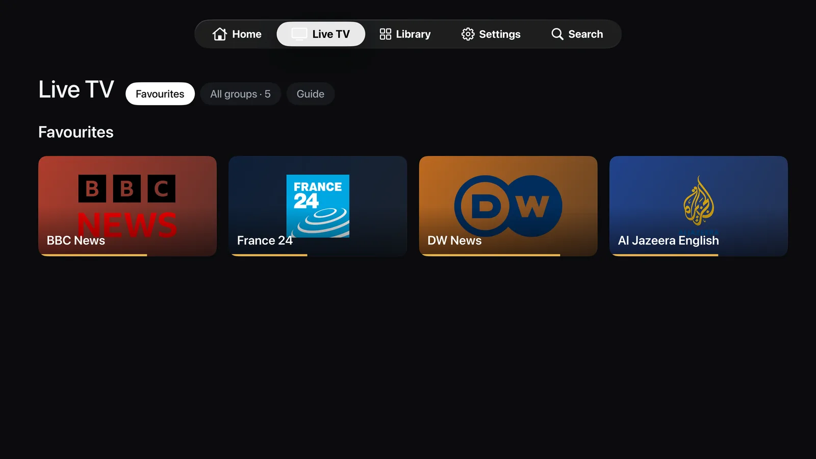 Live TV on Apple TV